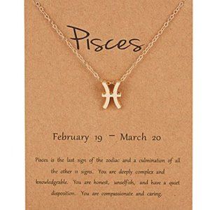 Dainty Cute Zodiac Sign Necklace Pendant Pisces